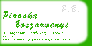 piroska boszormenyi business card