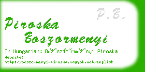 piroska boszormenyi business card